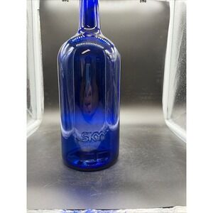 SKYY Vodka Cobalt Blue Glass Empty Bottle 1.75L Large Decorative Barware Vase